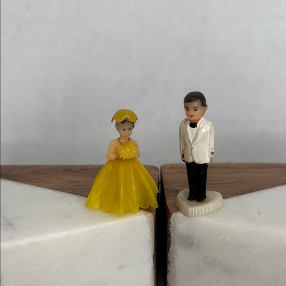 Vintage 1950's Plastic Wedding Cake Topper Lot M14 - Picture 1 of 10